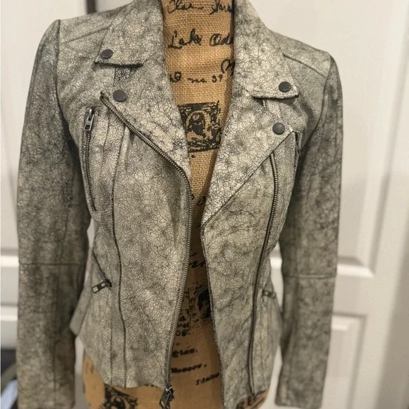 Harley-Davidson‎ Women's Leather Jacket - Distressed Gray - Picture 3 of 12